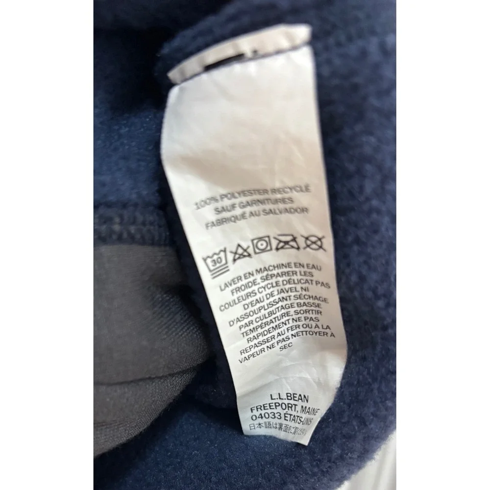 LL Bean Mens Mountain Classic Fleece Vest Navy Blue Full Zip L Large 504672 F22